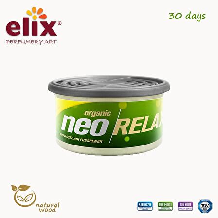 ELIX Neo Relax Metal Kutuda Ahşap Granüllere Emdirilmiş Özel Aromalı Koku - Greyfurt