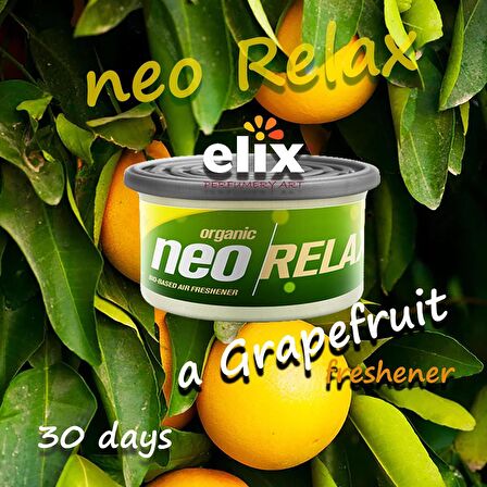 ELIX Neo Relax Metal Kutuda Ahşap Granüllere Emdirilmiş Özel Aromalı Koku - Greyfurt