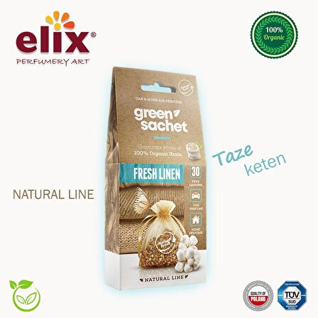 ELIX Natural Ahşap Granüllere Emdirilmiş Özel Aromalı Koku - Taze Keten