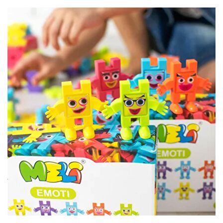 Junoo Yapı Oyunları Meli Toys Blok Oyuncak Emoti Happy