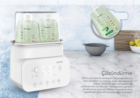 Neno Vita 5’i 1 Arada Sterilizatör ve Biberon Isıtıcı Süt Isıtma Çözündürme Fonksiyonlu