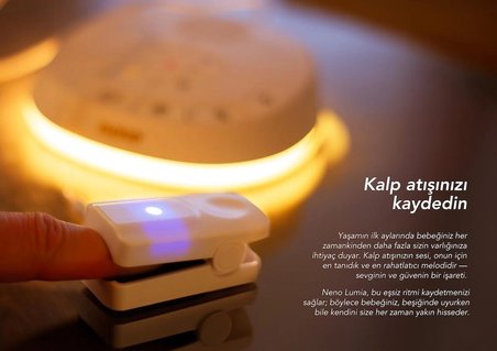 Neno Lumia Uyku Yardımcısı Gece Lambası, Beyaz Gürültü ve Anne Kalp Atışı Kayıtlı Ses Makinesi