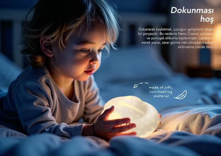 Neno Cosmo Silikon Gece Lambası Bulut Tasarımlı 11 Işık Modlu USB-C Şarjlı