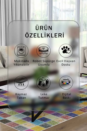 Yıkanabilir Kaymaz Taban Dijital Baskılı Halı ve Yolluk – Leke Tutmaz Salon & Mutfak Halısı