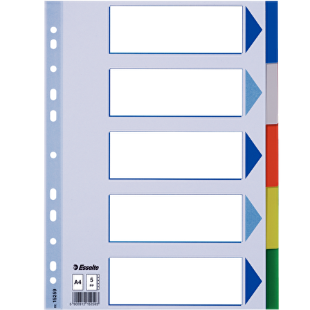Esselte Seperatör 5 Renkli Plastik A4 15259