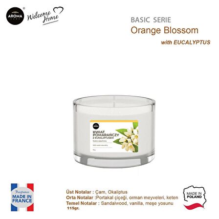 Aroma Basic Line Kokulu Mum Orange blossom with eucalyptus  115gr.