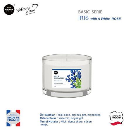 Aroma Basic Line Kokulu Mum Iris with a white rose  115gr.