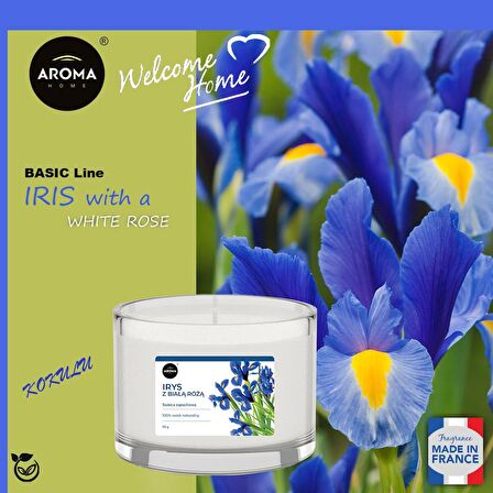 Aroma Basic Line Kokulu Mum Iris with a white rose  115gr.