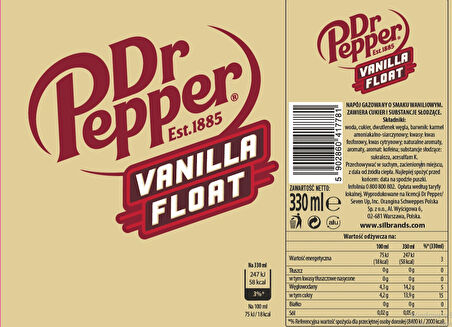 Dr Pepper Vanilla Float 330ml 2’li Paket