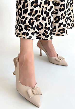 Vakay Bej Cilt Topuklu Ayakkabı