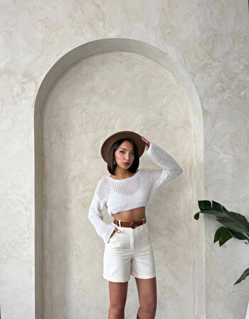 Gabardin kumaş şort