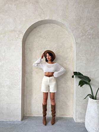 Gabardin kumaş şort