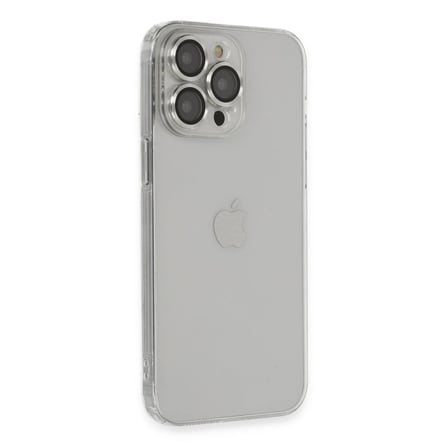 Apple iPhone 13 Pro Max Kılıf Luko Lens Silikon - Gümüş