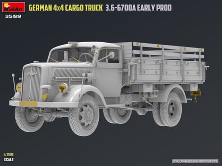 MiniArt 35199 1:35 Alman 3 tonluk 4x4 Kasalı Kamyon 3.6-6700A Erken Üretim