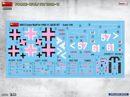 MiniArt 48072 1:48 Focke-Wulf Fw 190D-11 Temel Kit