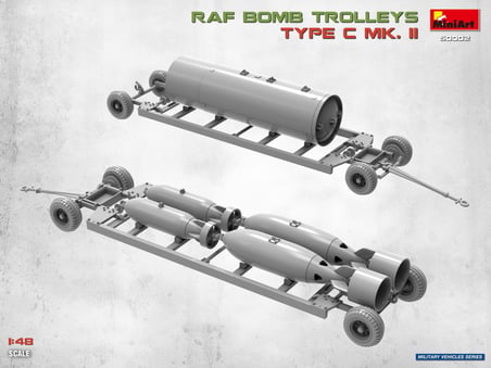 MiniArt 50002 1:48 RAF Bomba Taşıma Arabaları Tip C Mk. II