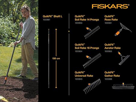 Fiskars 136001 QuikFit Grafit Uzun Sap 156 cm