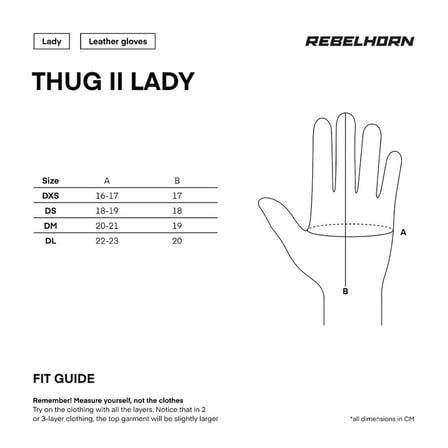 Rebelhorn Thug II Lady Deri Motosiklet Eldiveni