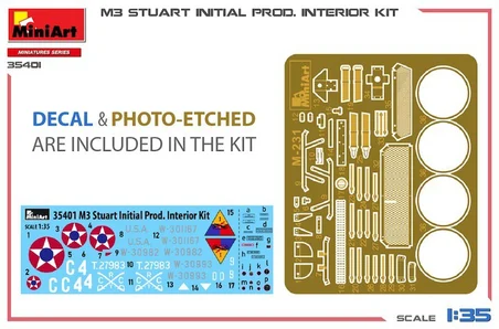 MiniArt 35401 1:35 1:35 M3 Stuart İlk Üretim Interior Kit