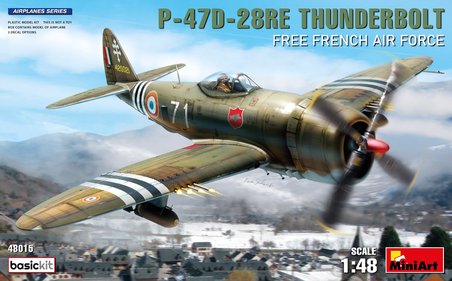 MiniArt 48015 1:48 P-47D-28RE Thunderbolt Özgür Fransız Hava Kuvvetleri. Basic Kit.