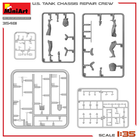 MiniArt 35481 1:35 ABD Tank Şasi Onarım Ekibi Maketi