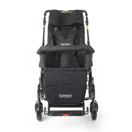 Comfort Plus Size 7 Engelli Çocuk ve Yetişkin Puseti | Katlanabilir Alüminyum Gövde, 5 Noktalı Emniyet Kemerli, 90 kg Taşıma Kapasiteli