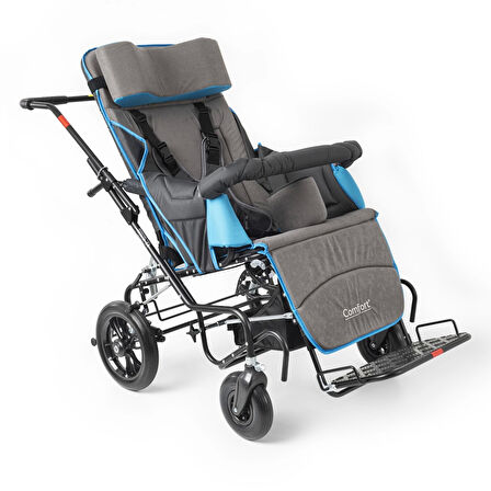 Comfort Plus Size 8 Engelli Yetişkin Puseti | Katlanabilir Alüminyum Gövde, 5 Noktalı Emniyet Kemerli, 130 kg Taşıma Kapasiteli