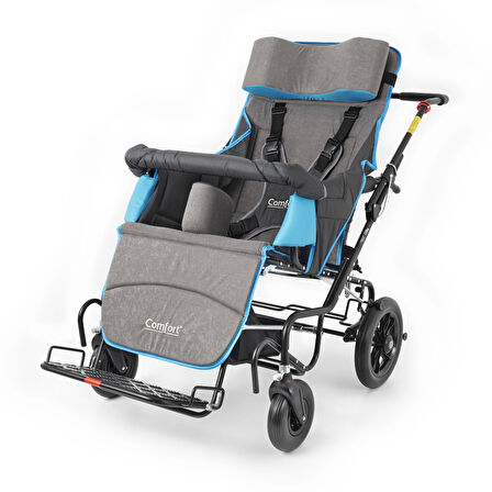 Comfort Plus Size 8 Engelli Yetişkin Puseti | Katlanabilir Alüminyum Gövde, 5 Noktalı Emniyet Kemerli, 130 kg Taşıma Kapasiteli