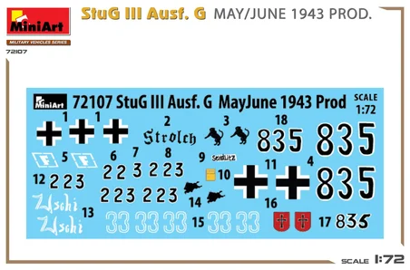 MiniArt 72107 1:72 StuG III Ausf. G May/Tem 1943 Üretimi