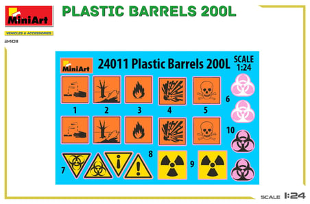 MiniArt 24011 1:24 Plastik Bidonlar 200L.