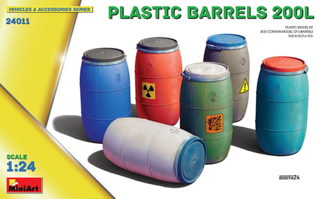 MiniArt 24011 1:24 Plastik Bidonlar 200L.