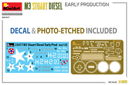 MiniArt 35417 1:35 M3 Stuart Diesel Erken Üretim