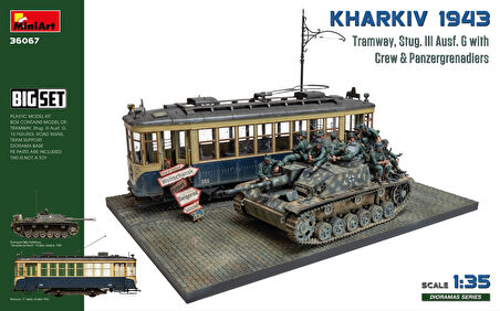 MiniArt 36067 1:35 Kharkiv 1943: Tramvay ve Stug. III Ausf. Mürettebatla birlikte G. Büyük Set