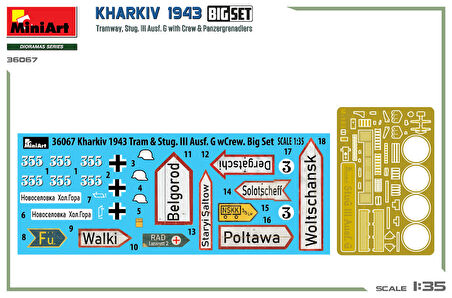 MiniArt 36067 1:35 Kharkiv 1943: Tramvay ve Stug. III Ausf. Mürettebatla birlikte G. Büyük Set