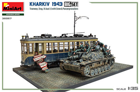 MiniArt 36067 1:35 Kharkiv 1943: Tramvay ve Stug. III Ausf. Mürettebatla birlikte G. Büyük Set