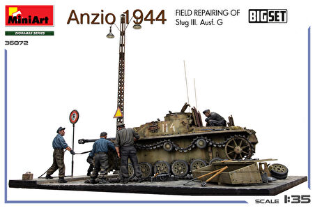 MiniArt 36072 1:35 Anzio 1944. Stug III. Ausf. G.'nin Saha Onarım Maketi BIG SET