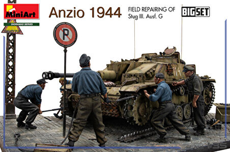 MiniArt 36072 1:35 Anzio 1944. Stug III. Ausf. G.'nin Saha Onarım Maketi BIG SET
