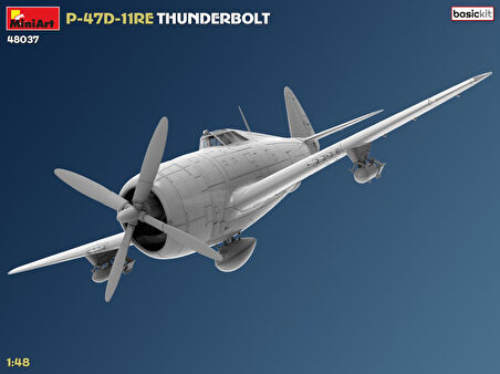 MiniArt 48037 1:48 P-47D-11RE Thunderbolt Uçak Maketi Temel Kit