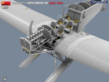 MiniArt 48020 1:48 Junkers F13 Kış Kayaklı Junkers Maketi. Early Prod.