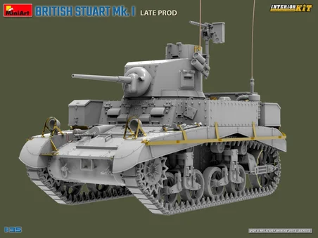 MiniArt 35441 1:35 İngiliz Stuart Mk. I Geç Üretim İç Detaylı Tank Maket Kiti