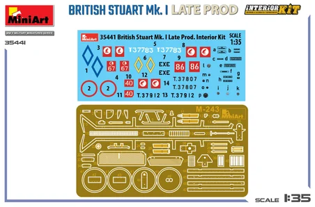MiniArt 35441 1:35 İngiliz Stuart Mk. I Geç Üretim İç Detaylı Tank Maket Kiti