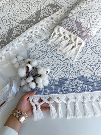 50x90 SARE BAĞLAMALI DAMASK 3'LÜ HAVLU V2