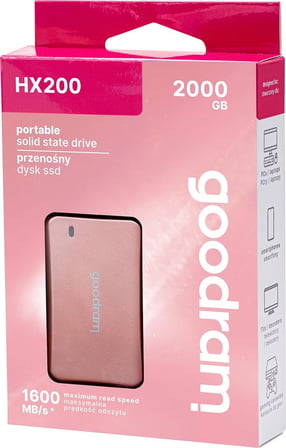 GOODRAM 2TB HX200 SSDPR-HX200-2K0-RG 1600-1500MB/s TYPEC SSD Harici Disk Rose