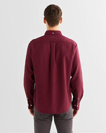 GANT Erkek Bordo Regular Fit Düğmeli Yaka Gömlek