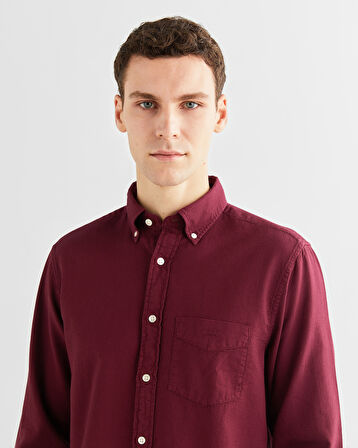 GANT Erkek Bordo Regular Fit Düğmeli Yaka Gömlek