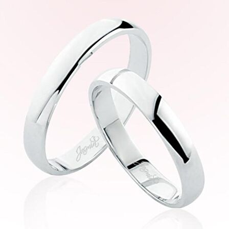 Beyaz Bombeli Altın Alyans 5909