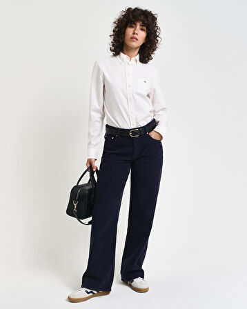 GANT Kadın Beyaz Regular Fit Düğmeli Yaka Oxford Gömlek