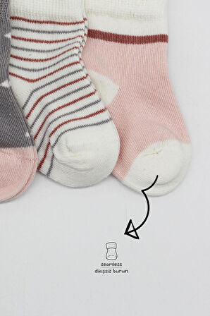 Bistyle 3'Lü Penye Kız Soket Çorap BS10112 Gri