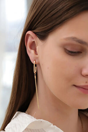 Sallantılı İtalyan Altın Küpe