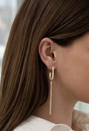 Sallantılı İtalyan Altın Küpe